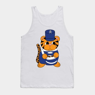 Marching Band Tiger Drum Blue and White Tank Top